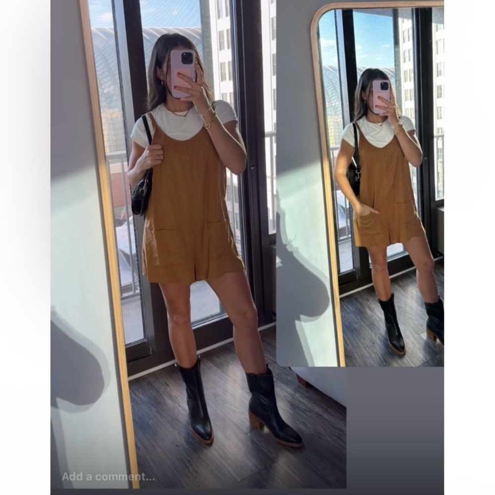 Sadie & Sage Tan Sleeveless Jumpsuit Casual Fit
